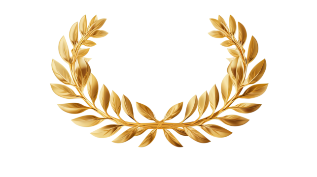 gold laurel wreath on white background