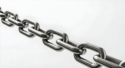 Obraz premium Metal chain links on white background