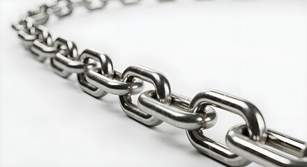 Obraz premium Metal chain links on white background