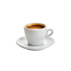 Aromatic Espresso in White Cup and Saucer