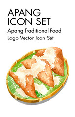 Apang traditional food Logo vector Icon set