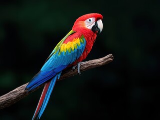 Fototapeta premium Vibrant parrot perched on branch