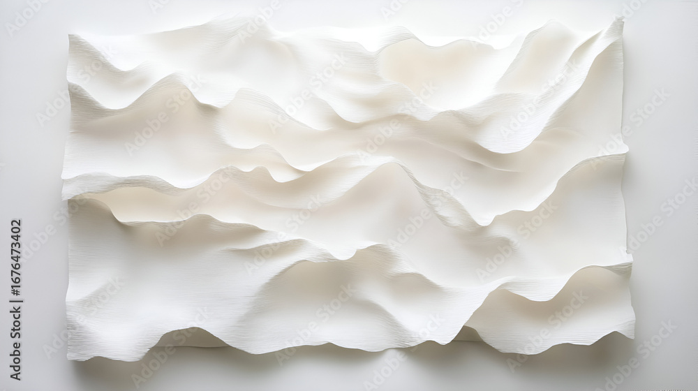Aufkleber abstract undulating paper layers create a serene and sculptural landscape, evoking a sense of calm a