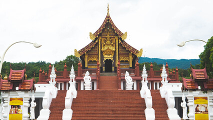 park rajapruek in chiang mai thailand botanical gardens buddist statues art culture architecture...