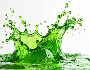 Hyper Realistic Green Liquid Splash – Vibrant Energy Motion