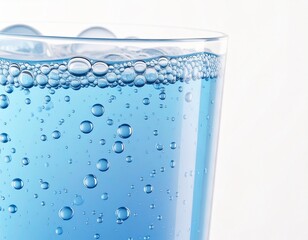 Refreshing Blue Soda with Sparkling Bubbles – Effervescent Drink Art