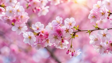 Obraz premium Soft Pink Blossoms on Cherry Tree Branches