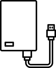 Black harddisk icon - outline