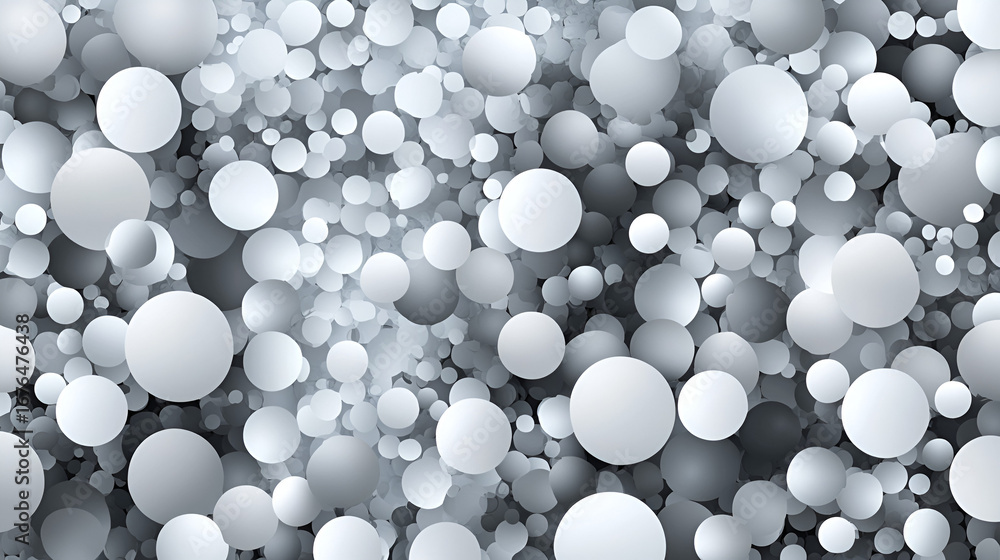 Aufkleber an abstract arrangement of numerous spheres in varying sizes and shades creates a visually captivati