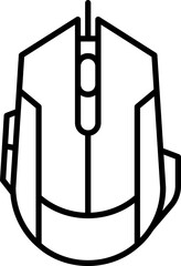 Black gaming mouse icon - outline
