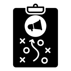 Marketing strategy icon for determining advertising steps