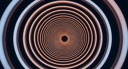 Obraz premium Abstract Circular Tunnel Perspective With Intricate Patterns and Glowing Outer Rings