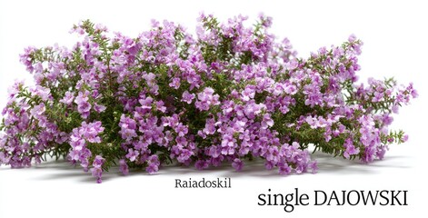 Naklejka premium Dense cluster of light purple flowers, abundant foliage
