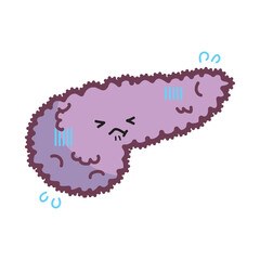 人の臓器キャラクター　不健康な膵臓