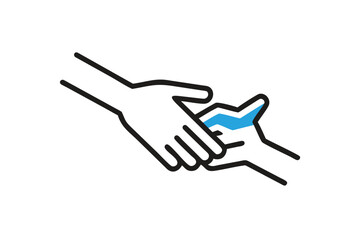 Obraz premium vector illustration of hand black design icon