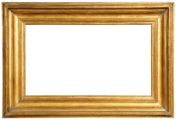 Gold-toned picture frame, rectangular, simple design
