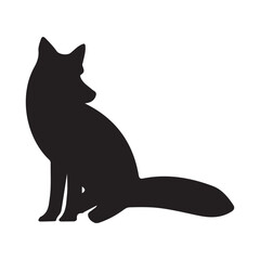 Black fox silhouette vector illustration for logo design and wildlife animal graphic art projects