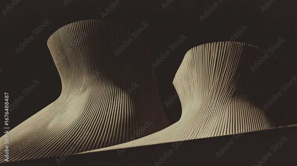Poster architectural curves: a striking view of modern building design with linear detailing