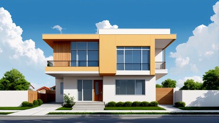 戸建住宅のイラスト、住宅外観パース