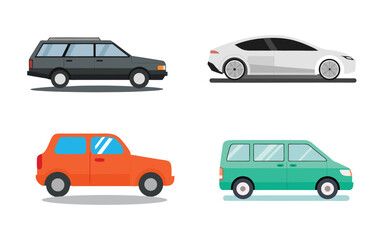 A vector set of cars
