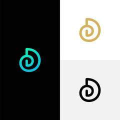 Letter D or DD logo icon vector monogram concept