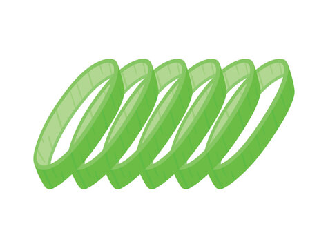 A cut of leek slices vegetable food ingredient for cooking element decoration vector illustration