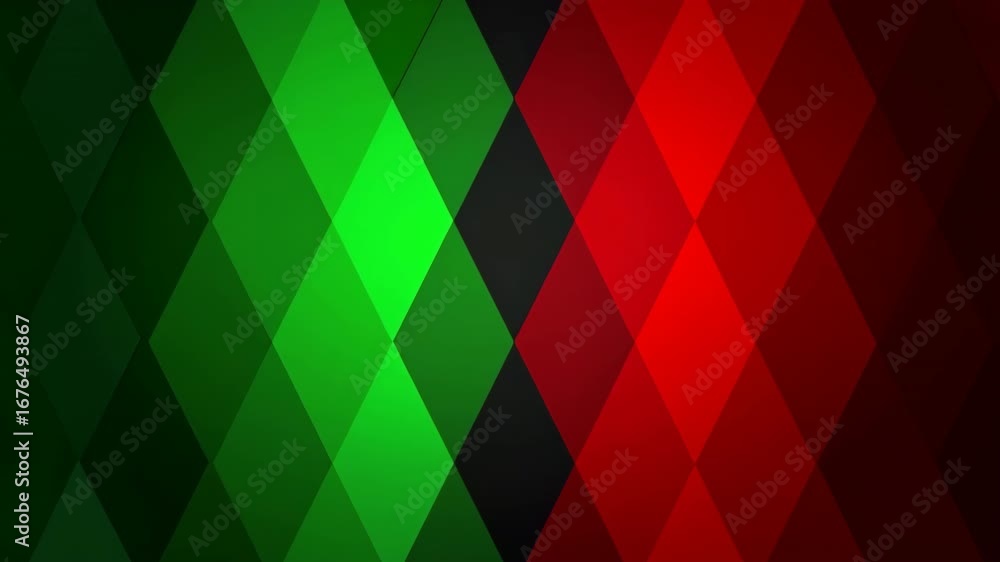 Aufkleber abstract geometric vibrant pattern featuring green and red diamond shapes creating dynamic colorful 