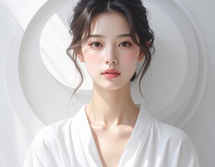 Elegant Young Woman Portrait with Soft Light