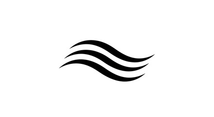 Simple line art icon of wind waves.