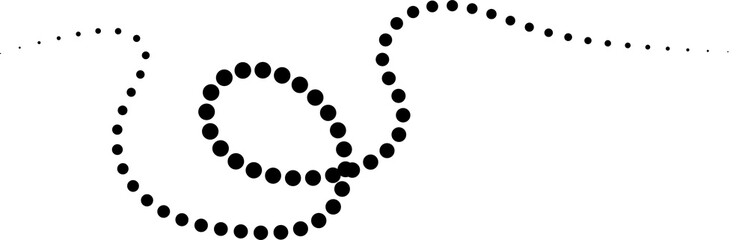 Hand drawn dotted spiral line.  Elements design