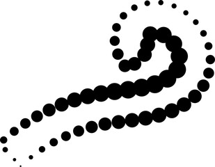 Line dotted halftone shape, waves, swirl, curve