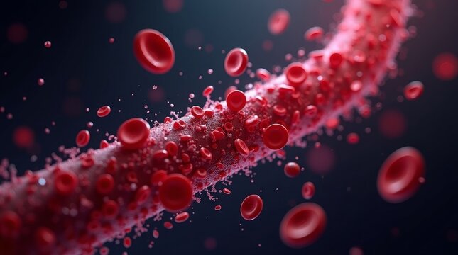 Red Blood Cells Flowing Through Artery blood flow medical