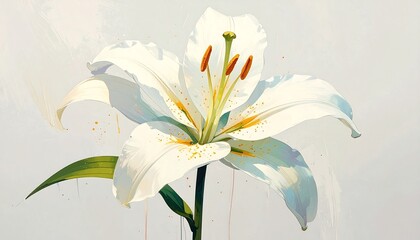 Delicate white lily in soft light