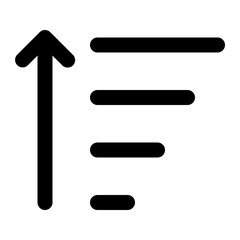 Sort up icon with line style