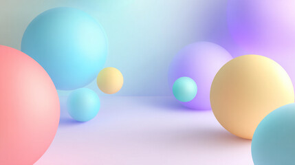 Colorful 3D Abstract Spheres Background Design