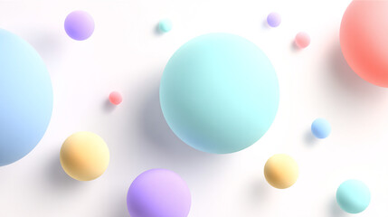 Soft Pastel 3D Spheres Gradient Backdrop