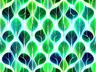 A futuristic pattern blending AI-inspired lines with natural leaf shapes.