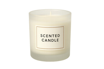 Scented candle with transparent background illuminating serenity