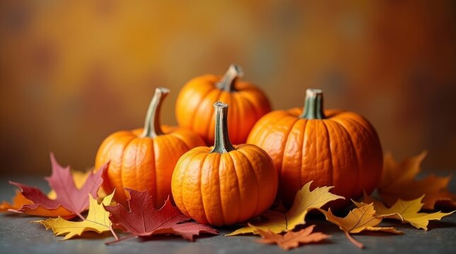 Autumn pumpkins fall foliage gourds autumn leaves