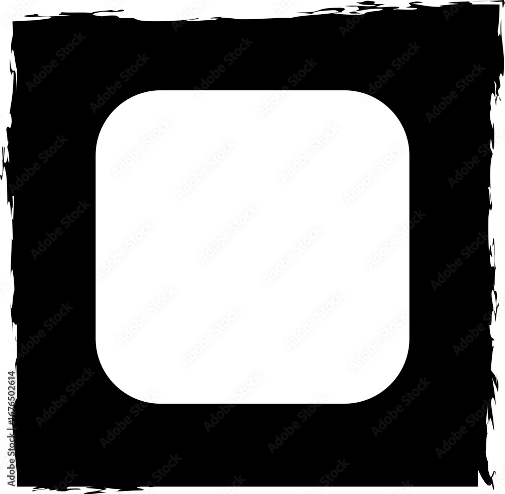 Poster Square brush frames with rounded square border layout