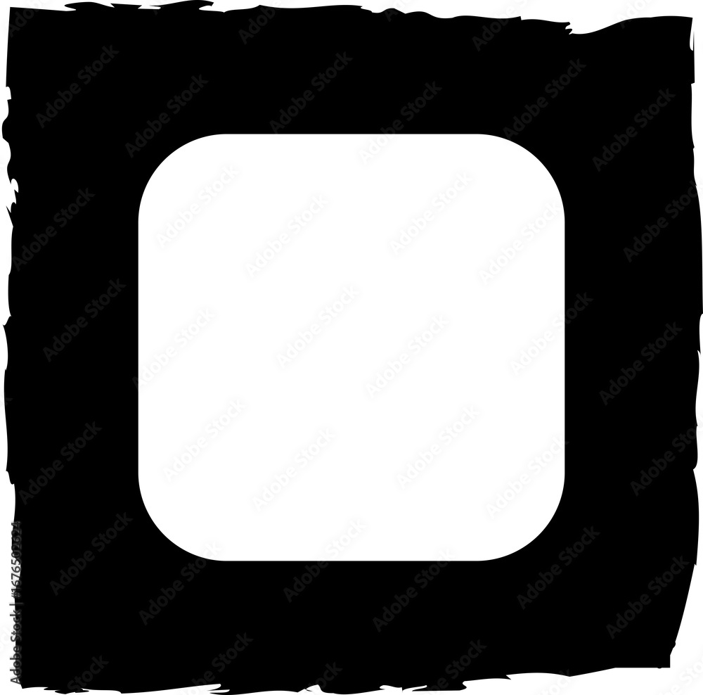 Poster square brush frames with rounded square border layout