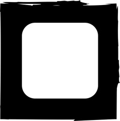 Square brush frames with rounded square border layout