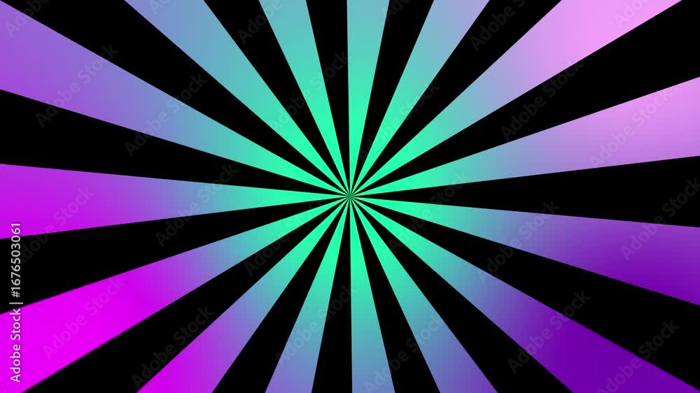 Aufkleber neon rays hypnotic abstract loop animation bright purple teal retro psychedelic visuals. abstract ne