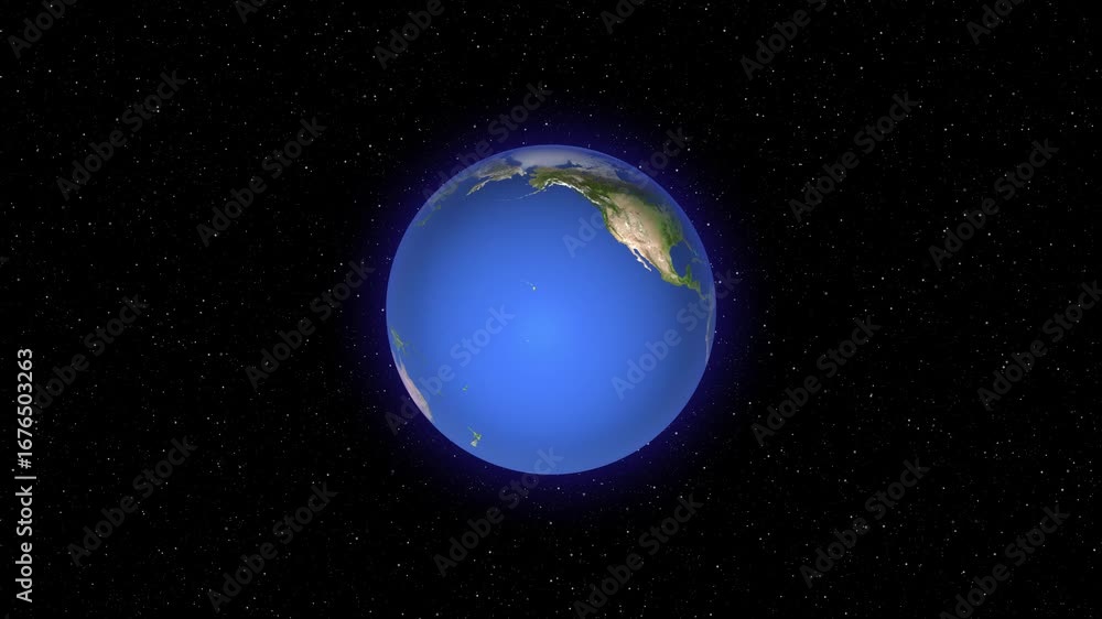 Aufkleber rotating earth americas view stunning space background seamless 4k uhd animation. elegant earth rota