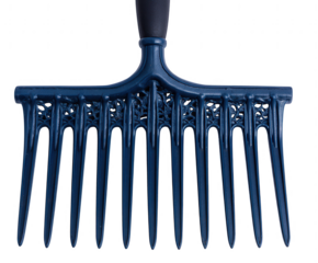A blue garden rake isolated on transparent background