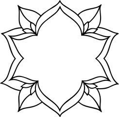 flower frame outline vector illustration line art