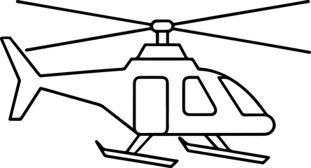 helicopter rotor outline vector illustration line art