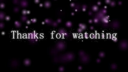 Animated end screen thanks video purple glowing particles elegant outro trailer template 4K UHD. Purple glowing particles animated thanks end screen closing credits video broadcast motion. - Powered by Adobe