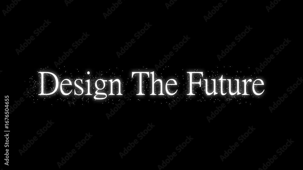 Aufkleber glowing particles animated text design the future seamless loop modern technology 4k uhd. animated t