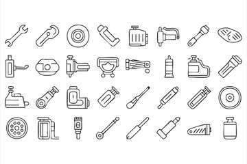 Vector Fishing and Camping Icons Set with Outdoor Adventure and Travel Symbols